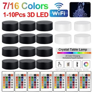 Lamp Holders 1-10PCS Acrylic Light Board Base 16 Colors Decorative Display Stand Remote Control LED For Resin Glass