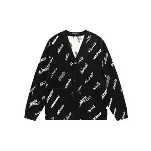 Designer cardigan kvinnor tröja polo knapp upp skjorta klassiskt brev tryck mode regelbundet avslappnad långärmad stickad jacka tröja
