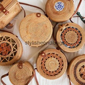 Umhängetaschen Platz Runde Mulit Stil Stroh Tasche Handtaschen Frauen Sommer Rattan Handarbeit Gewebt Strand Kreis Böhmen Handtasche Neue FashionH24217