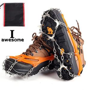 10 Teeth Steel Ice Gripper Spike for Shoes Anti Slip Hiking Climbing Snow Spikes Crampons Cleats Chain Claws Grips Boots Cover 240125