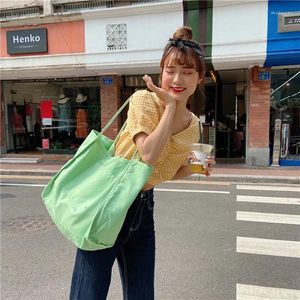 Shopping Bags Women Canvas Blank Tote Casual Cloth Shoulder Bag For Girls Ladies Shopper Cotton