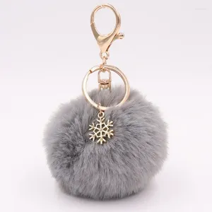 Portachiavi 1PC di Alta Qualità Palla di Pelo Finto Portachiavi Pompon Anelli Della Catena Chiave Balletto Angelo Ragazza Fourrure Pompon Borsa Delle Donne gioielli