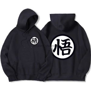 Herrtröjor tröjor japan anime db karaktärer wu tryck streetwear män överdimensionerad casual hoodie crewneck mode pullover lös pocket street man hoody t240217