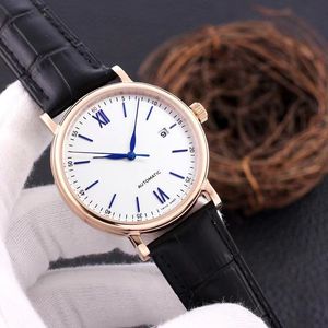 Marca masculina relógio de alta qualidade couro seis agulha relógio mecânico automático safira designer relógio para homem