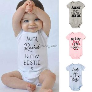 Rompers kişiselleştirilmiş aile babyboudysuit komik teyzeler bestie bebek özel romper sevimli bebek duş hediye hamilelik duyuru tulum