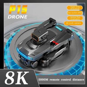 Drönare Dual Camera Remote Control Aircraft Toy Gift P15 8K Aerial Vehicle Unmanned Automatic Return HD Photography YQ240217