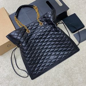 9A Designer Shoulder Bags Black Sheepskin Metal Chain Handbags Remove Chain To Turn Into A Clutch 42cm High Imitation Totes