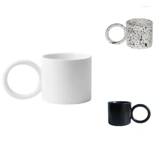 Mugs AT14 Big Earring Cup Handle Coffee Mug High Temperature Resistant Ceramic Home Office Water Tea Cups