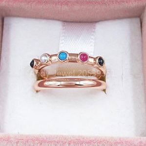 Stude Rose Vermeil Srebrny Pierścień Super Power z kamieniami szlachetnymi Niedźwiedź biżuteria 925 Sterling pasuje do europejskiego stylu biżuterii Andy Jewel C813333469
