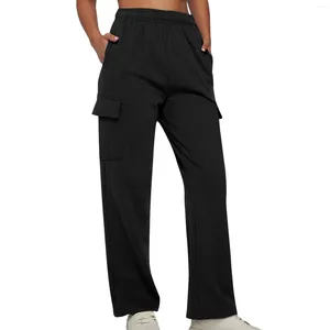 Женские брюки, молодежная женская одежда, повседневная домашняя уличная эластичная талия с боковыми карманами, повседневные брюки-карго для тренировок, Ropa De Mujer