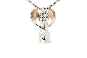 Angel Cremation Necklace Memorial Urn Pendant Rose Gold Stainless Steel Ashes Keepsake Jewelry Gift for Women Men Hold Human Pet C3207365