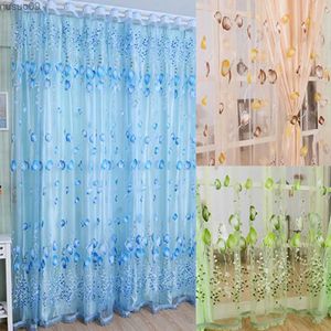 Curtain 2021 Tulip Flowers Tulle For Kitchen Living Room Bedroom Sheer Curtains Home Decoration Window Treatments Voile Panel Drapes