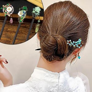 Haarspangen chinesische Stick Quaste Hanfu Partys Haarnadel Gabel für Frauen Sandelholz Kristall Tiaras Vintage Hochzeit Brötchen Schmuck