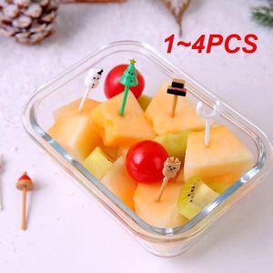 Garfos 1-4pcs palito de papel jam criativo e interessante durável materiais selecionados delicado toque bento sinal desenhos animados garfo de frutas