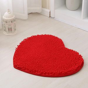 Carpets Entrance Doormat Red Heart Shaped Valentine's Day Home Decor Carpet For Living Room Rugs Non-slip Floor Mat Thicken Plush Gifts