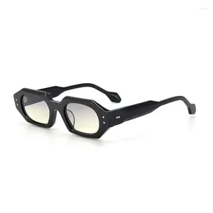 Okulary przeciwsłoneczne ins moda unisex octanu wielokątnych okularów ramy optyczne recepty ręcznie robione klasyczne wielokolorowe czarne okulary żółwiowe