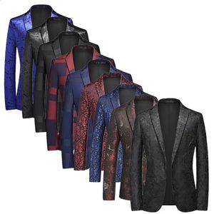 Erkekler Business Social Suit Ceket Yaz Erkek Tek Göğüslü İnce Elbise Erkek Jakard Blazers Coats 240201