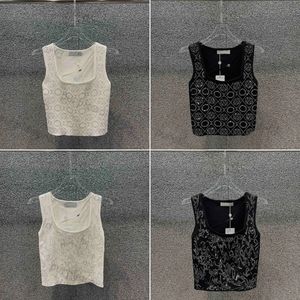 Fashion Tank Tops Knit Tees Women Embroidered Knitted Crew Neck Sleeveless Vest Ladies Summer Clothes
