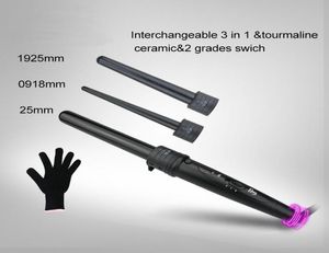 Ceramiczna płyta grzewcza 3 w 1 włosy Curling Iron PTC Temperatura Regulowana Eu Us UK Curler Portable Curling Wand T8141954