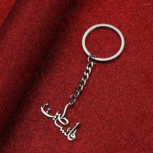 Schlüsselanhänger Edelstahl Palästina auf Arabisch Schlüsselanhänger für Männer Frauen afrikanischer Amulettschmuck