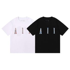 デザイナーラグジュアリーミリクラシックカシューフラワープリント高品質のコットンダブルヤーン半袖Tシャツ男性と女性向け