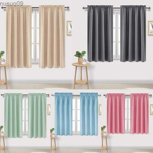 Curtain Bedroom Blackout Curtain Short Shade 42x54inch Light Block Thermal Insulated 1 Panel Rod Pocket Room Darkening Window Treatment