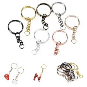 Chaveiros 10 pcs chaveiro chaveiro ródio cor de ouro redondo split keyrings com salto para diy jóias artesanato fazendo descobertas