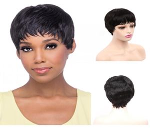 Synthetic Wigs Short Straight Ombre Brown Hair With Bangs For Black Women Layered Razor Natural Bob4899747