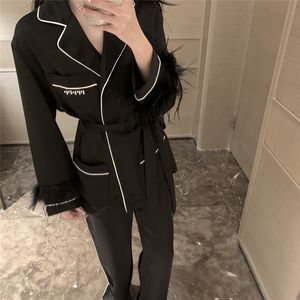 Womens Pajamas Letter Print Shirts Pants Casusal Home Wear Lingerie Sexy Sleepwear Nightwear Womens Fashion Clothing Suit