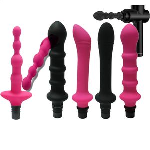 Accessori per adattatori per pistola per fascia masturbatore Testa di massaggio per giocattoli sessuali in silicone per vibratori per donne 240129