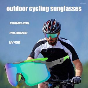 Óculos ao ar livre jsjm polarizado óculos de sol camaleão pesca ciclismo condução esportes masculino óculos de sol unisex uv400