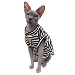 Trajes de gato Pet verão sem mangas colete casa desgaste roupas sphinx devon rex roupas de pernas curtas para sphynx sem pêlos