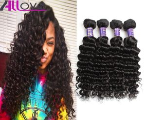 Whole Cheap Brazilian Hair Wefts 4Bundles Unprocessed Peruvian Indian Malaysian Deep Wave Virgin Hair Extensions 1150540