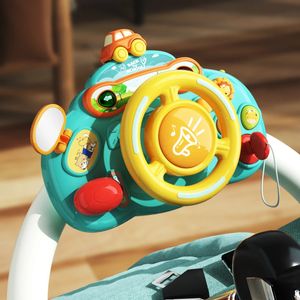 Baby Electric Simulate Driving Car Copilot Steering Wheel Early Educational Stroller Driving Musical Toys for 0-36months Toddler 240129