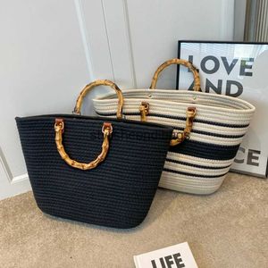 Totes Weave Tote Bag Female Bohemian Shoulder Bags for Women Summer Beach Straw Handväskor och Purses Lady Travel Shopping24217