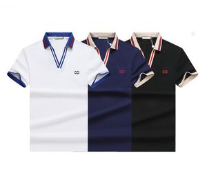 2024 Designer-Polohemden, hochwertige T-Shirts mit V-Ausschnitt für Männer, Luxus-Poloshirts, lässige Herren-T-Shirts, Schlangenbienen-Buchstabendruck, Stickerei, modische High-Street-Mann-T-Shirts in der Größe M-XXXL
