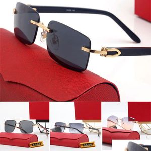 Óculos de sol atacado polarizado designer de luxo carti óculos para mulher luxo designers leopard cabeça sem moldura de madeira perna mens marca otc7n