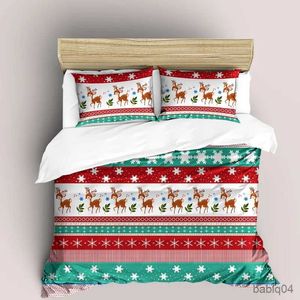 寝具セット豪華な赤いクリスマス寝具セットクイーンサイズの漫画のキッズ布団カバーセット