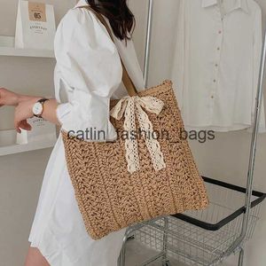 Shoulder Bags Square Hollow straw Beach Bag Handmade Woven Raffia Rattan Travel Shopping For Women Bohemian Summer TotesH24217