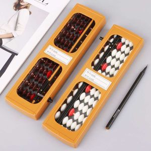 Bärbar japansk 13 siffror Kolumn Abacus Aritmetisk Soroban Caculating School Math Learning Tool 63HD