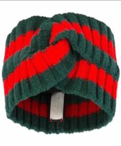 Kadınlar ve Erkekler İçin Lüks Stil Çapraz Kafa Bandı Moda Elastik Greenred Stripe Kadın Saç Bandı Kız Retro Saç Band Türban Headwraps5431348