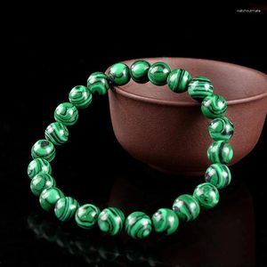 Link Bracelets Diameter 6mm Length 19cm Natural Stone Beaded Bracelet For Women Men Tiger Eye Amythests Turquois Stretch Bangles