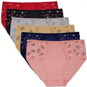 Women's Panties Delivery Women Sexy Female Briefs 95%cotton Middle Waist Underwear Young Girl Clothes 2XL-4XL 6pc/lot Fashion