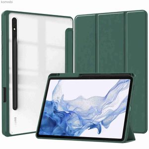 Tablett PC -fodral Väskor för Samsung Galaxy Tab S9 Plus 12,4 tum 2023 CASE ACYLISK TRANSPARENT BACK TABLET COVER FÖR TAB S9 11 12.4 PENCIL HOLDER FUNDAL240217