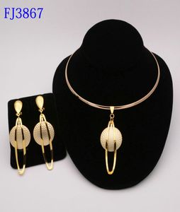 Fashion Woman Wedding African Beads Jewelry Set Gold Color Fashion Dubai Gold Color Bridal Gift1406555