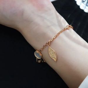 Luxo pulseira designer prata rosa ouro joaninha sorte primavera mulheres homens quatro folhas trevo charme pulseiras jóias acessórios atacado para mulheres presente de casamento q10