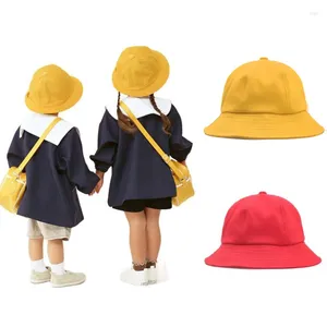 BERETS ASIAスタイル52-54cmプライマリウォーク幼稚園学校安全イエローバケツハットかわいい男の子パナマコットンフィッシャーマンキャップT33