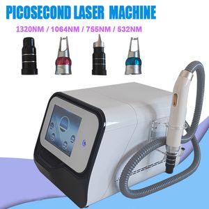 Nova máquina portátil de remoção de tatuagem a laser Nd Yag Removedor de manchas de pigmento de picossegundo 755 1320 1064 532nm Picolaser Q Switched Remoção de sardas Tratamento de boneca preta