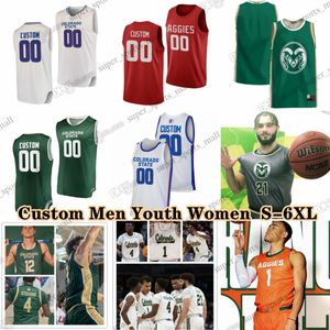 NCAA Custom S-6XL Колорадо Стэйт Рэмс Колледж Баскетбол 4 Трикотажные изделия Исайи Стивенса 10 Ник Клиффорд 1 Джоэл Скотт 12 Патрик Картье 3 Джозайя Стронг 15 Джален Лейк Эванс