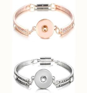 10 pçs ouro rosa prata snap pulseira para mulheres homens caber diy 18mm botões de pressão jóias botão pulseira bangles9547906